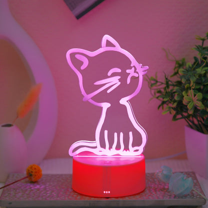 GlowPaw - Beröringsstyrd 3D Katt Nattlampa
