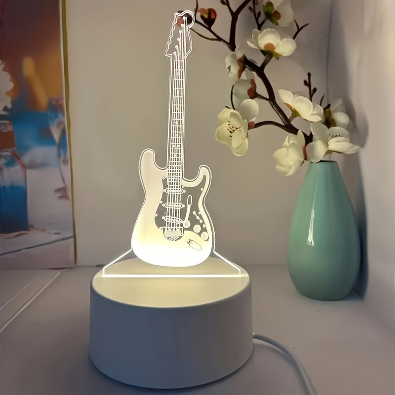 MusicGlow - 3D Gitarr LED Nattlampa med Flerfärgad Stämningsbelysning