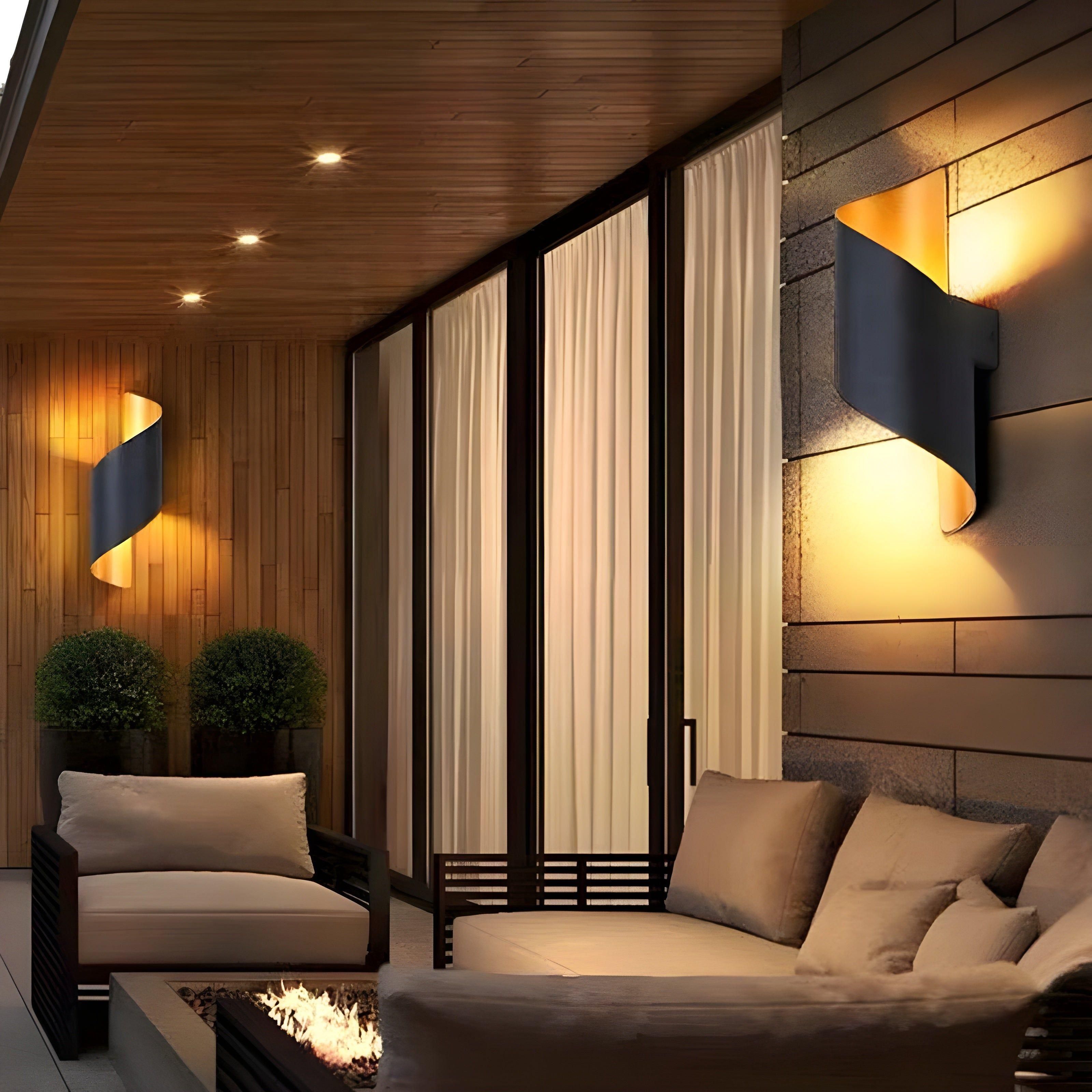 SpiralGlow Light - Nordisk vattentät metall spiral LED vägglampa