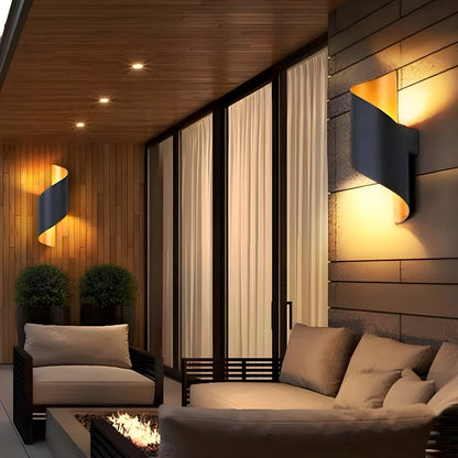 SpiralGlow Light - Nordisk vattentät metall spiral LED vägglampa