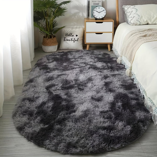Plush Oval Rug – Mjuk och stilren matta för sovrum och vardagsrumsdekoration