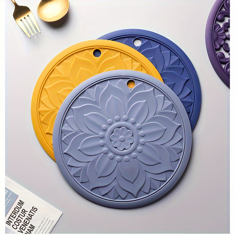 Värmebeständig silikon trivett mat set