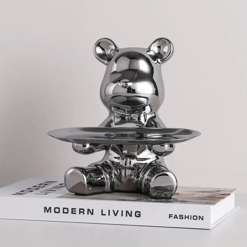 Carvallo – Lyxig Dekorativ Skulpturhållare med Glänsande Keramisk Yta