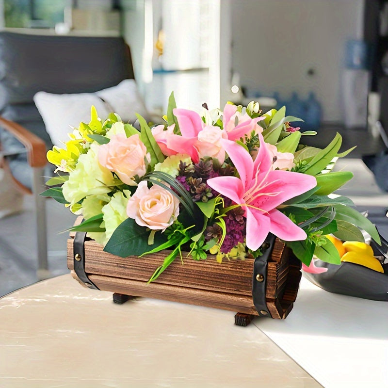 Vintage Träplanteringsset – Robust Ögonfångare för Inomhus och Utomhus