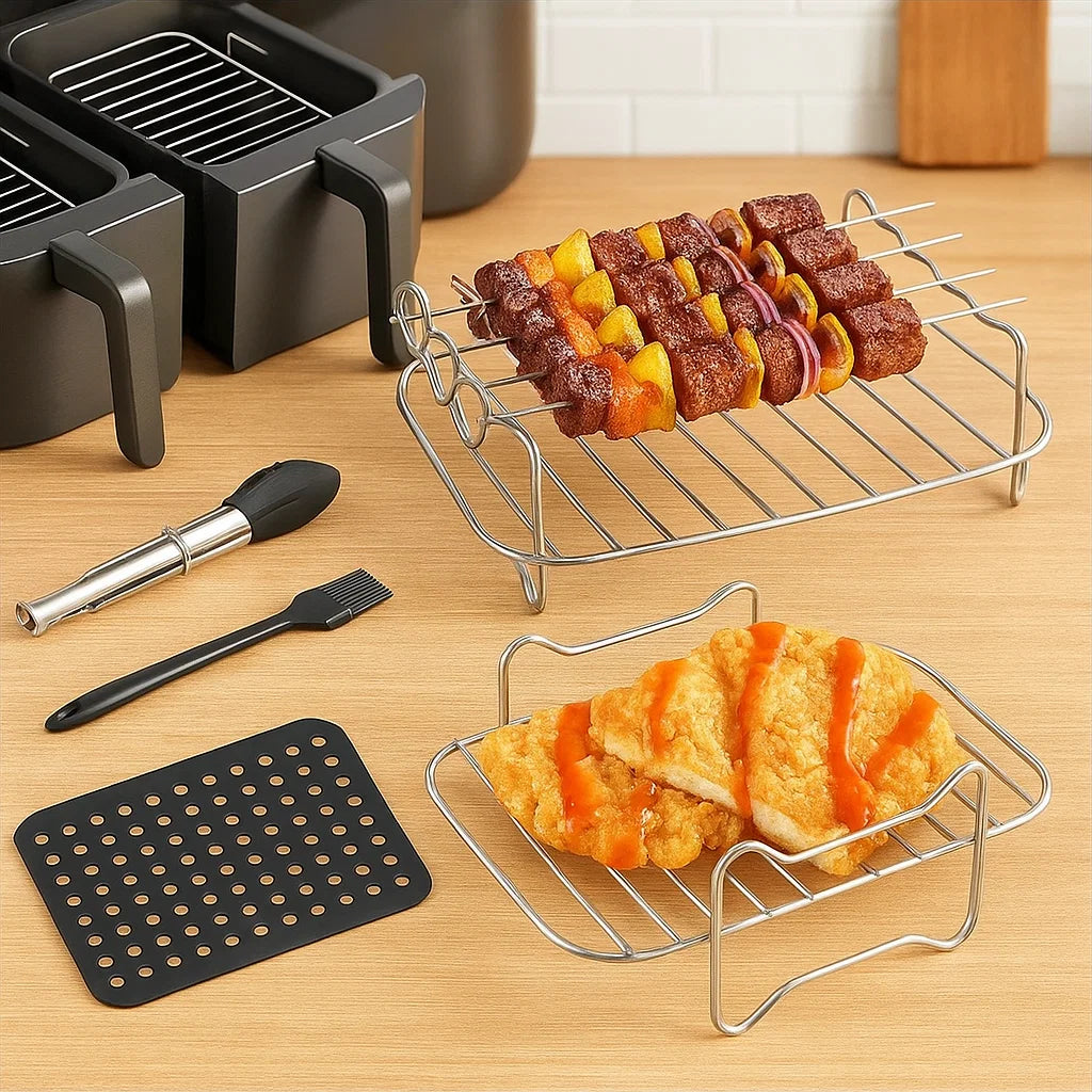 Air Fryer Tillbehörsset med BBQ Spett