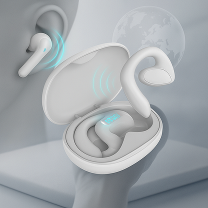 Språköversättare öronproppar med laddningsfodral