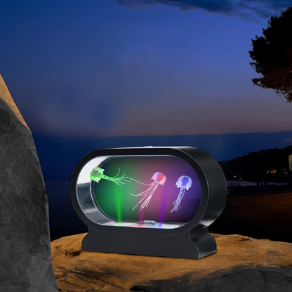 LumiJelly - LED Manet Tafellampa, 3-Färgs Simulering Akvarium Nattlampa, Batteridriven, Dekorativt Ljus