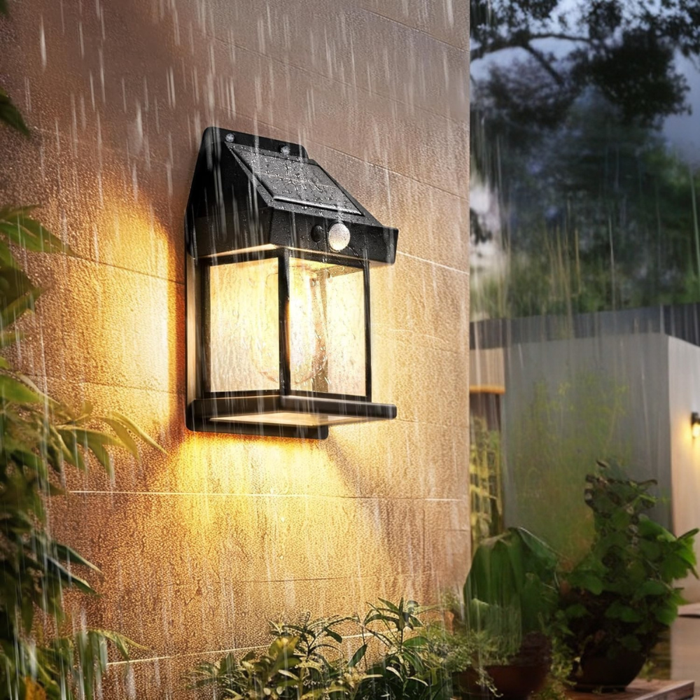 Utomhus Sol Lantern Rörelsesensor Vägglampa