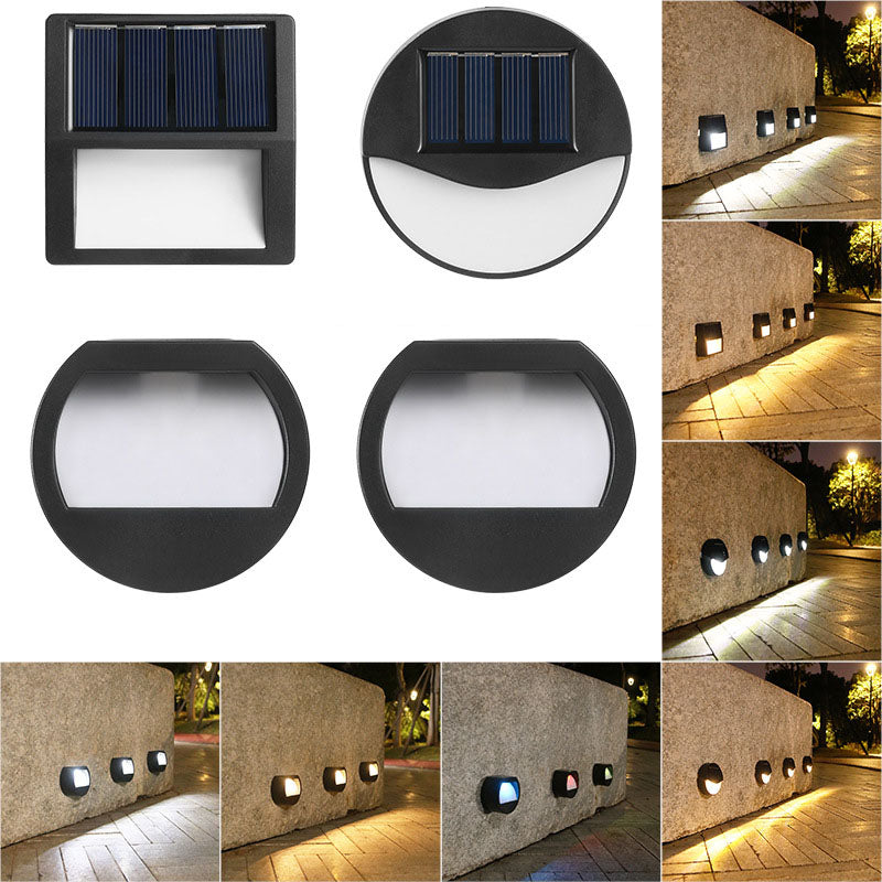 LED-Solarlampa - Terrassbelysning för utomhusbruk, Rund, Fyrkantig, Vattentät