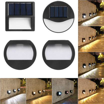 LED-Solarlampa - Terrassbelysning för utomhusbruk, Rund, Fyrkantig, Vattentät
