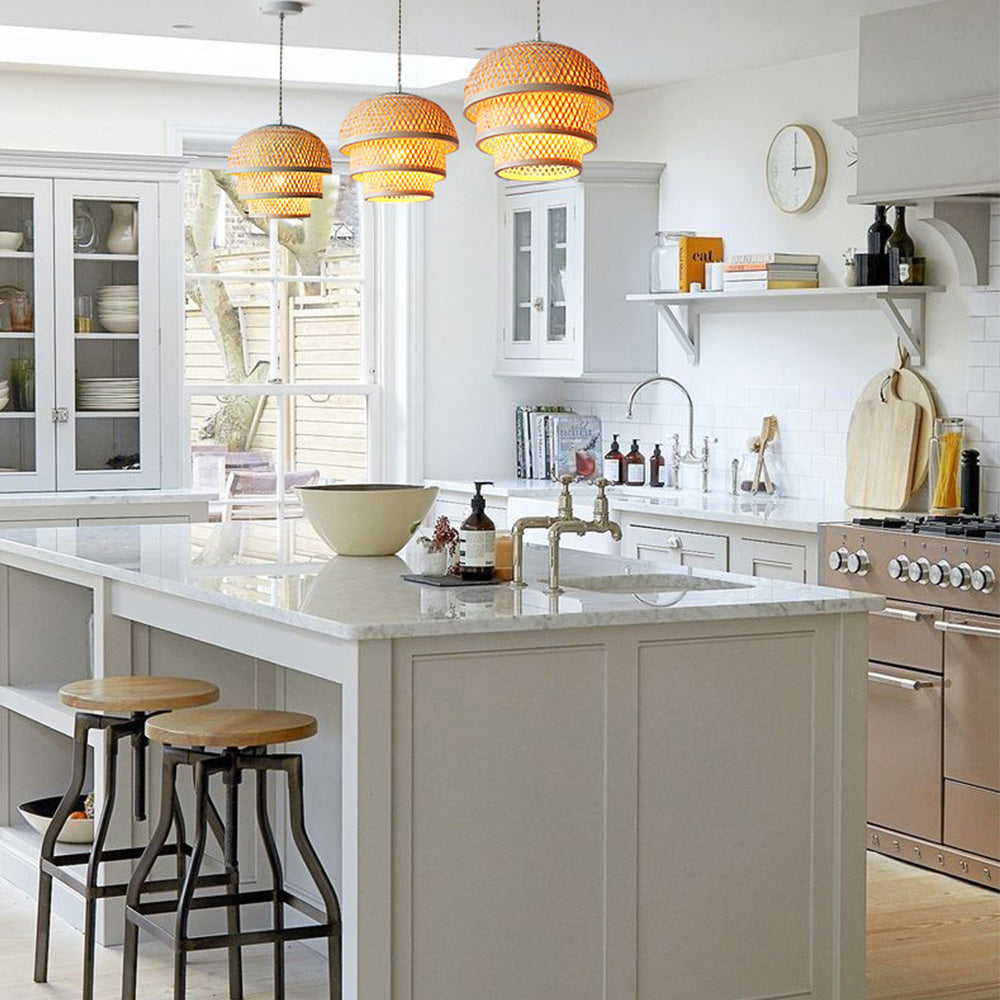 Handgjord bamboohänglampa för ö