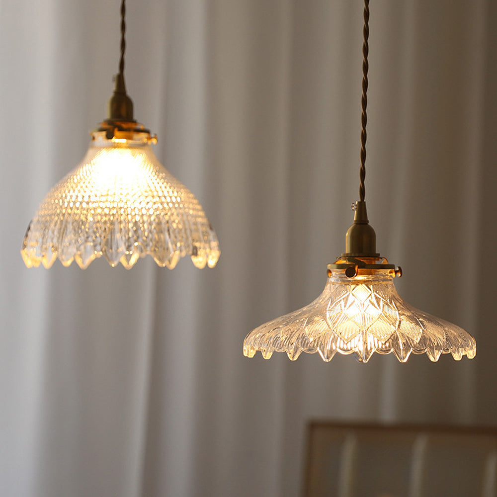 Mid-century vintage glas skiva hänglampa