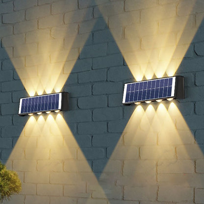 Carvallo Modern Solar-LED-Wall Light for Outdoor | Rectangular Design | IP56 Waterproof | Various Sizes &amp; Light Intensities