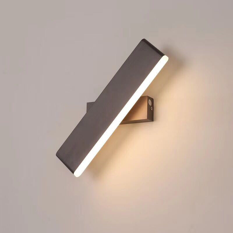 Aqsa Minimalistisk LED Vägglampa - Svart/Guld/Brun, Sovrum, Metall