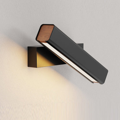 Aqsa Modern LED Vägglampa Inre Dimmbar Rektangulär Metall/Trä Vardagsrum