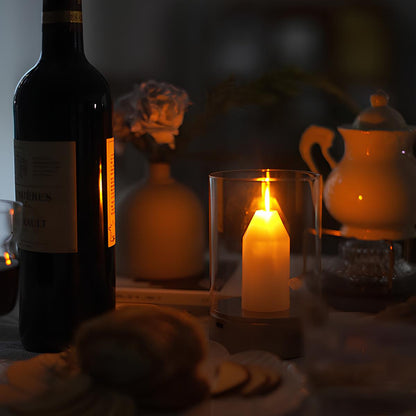 Laddningsbar ljusglöd - utan låga ambientljus med lugnande varm flämtande ljus