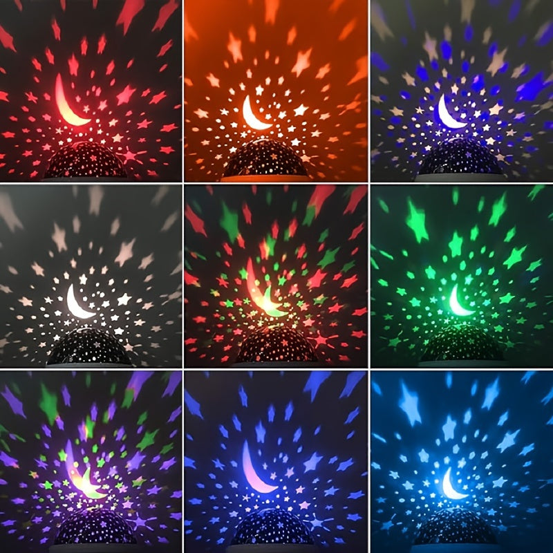 StarGlow - LED Sternprojektor Nattlampa med Justerbara Färger och USB-Strömförsörjning