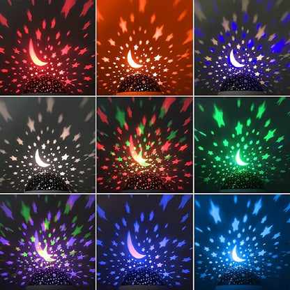 StarGlow - LED Sternprojektor Nattlampa med Justerbara Färger och USB-Strömförsörjning
