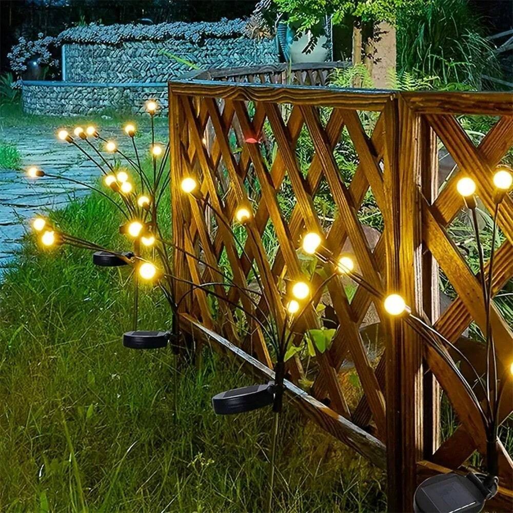 Solar trädgårdsbelysning - Starburst slingrande ljus, svänger i vinden