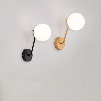 Modern bollformad glasvägglampa