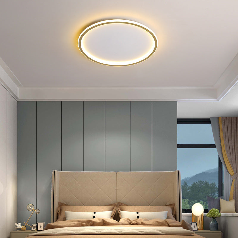 Ultra-tunn modern taklampa | Flush Mount LED för låga tak | Rund &amp; dimbar