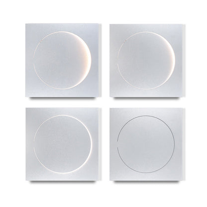 Elif - Modern LED Vägglampa Fyrkant Måne Inomhus, Vit, Metall