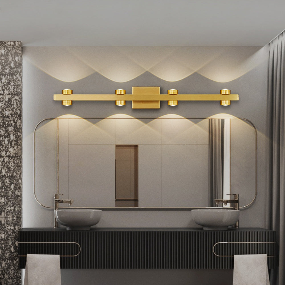 Freja - Modern LED Vägglampa, Svart/Guld, Badrum, Metall