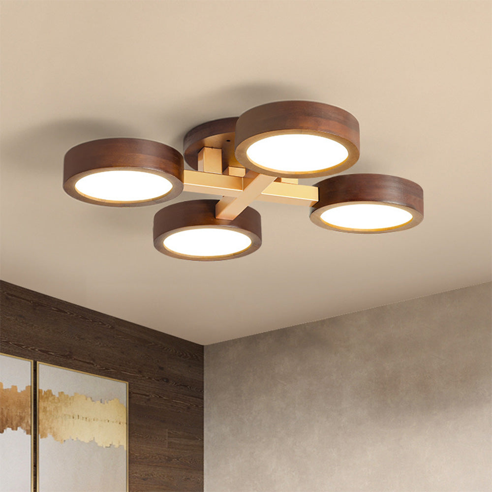 LED Taklampa med Modern Design i Trä