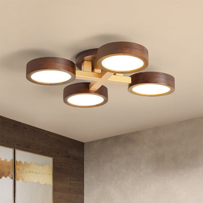 LED Taklampa med Modern Design i Trä