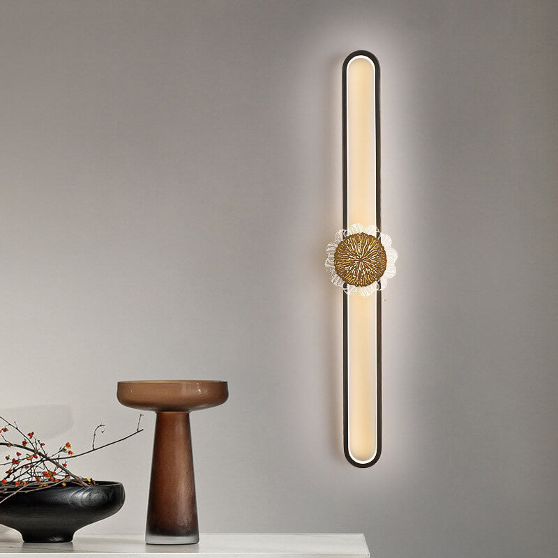 Industriell minimalistisk LED-vägglampa med kopparring