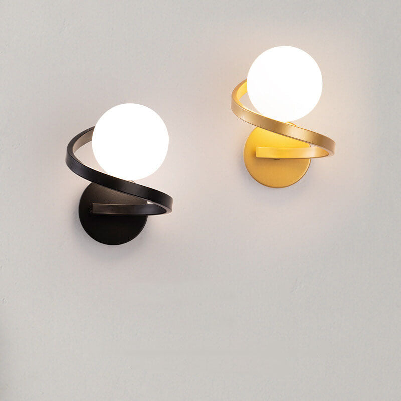 Modern minimalistisk böjd LED-vägglampa med 1 ljus