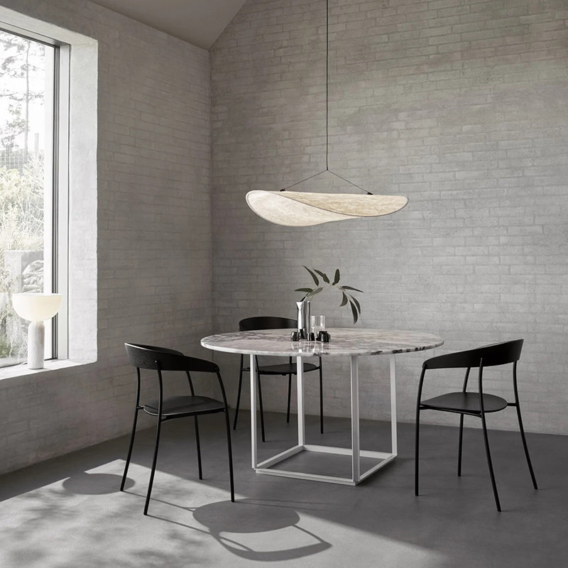 LunaLux Modern LED Taklampa i Metall och Konstsilke i Vitt för Sovrum