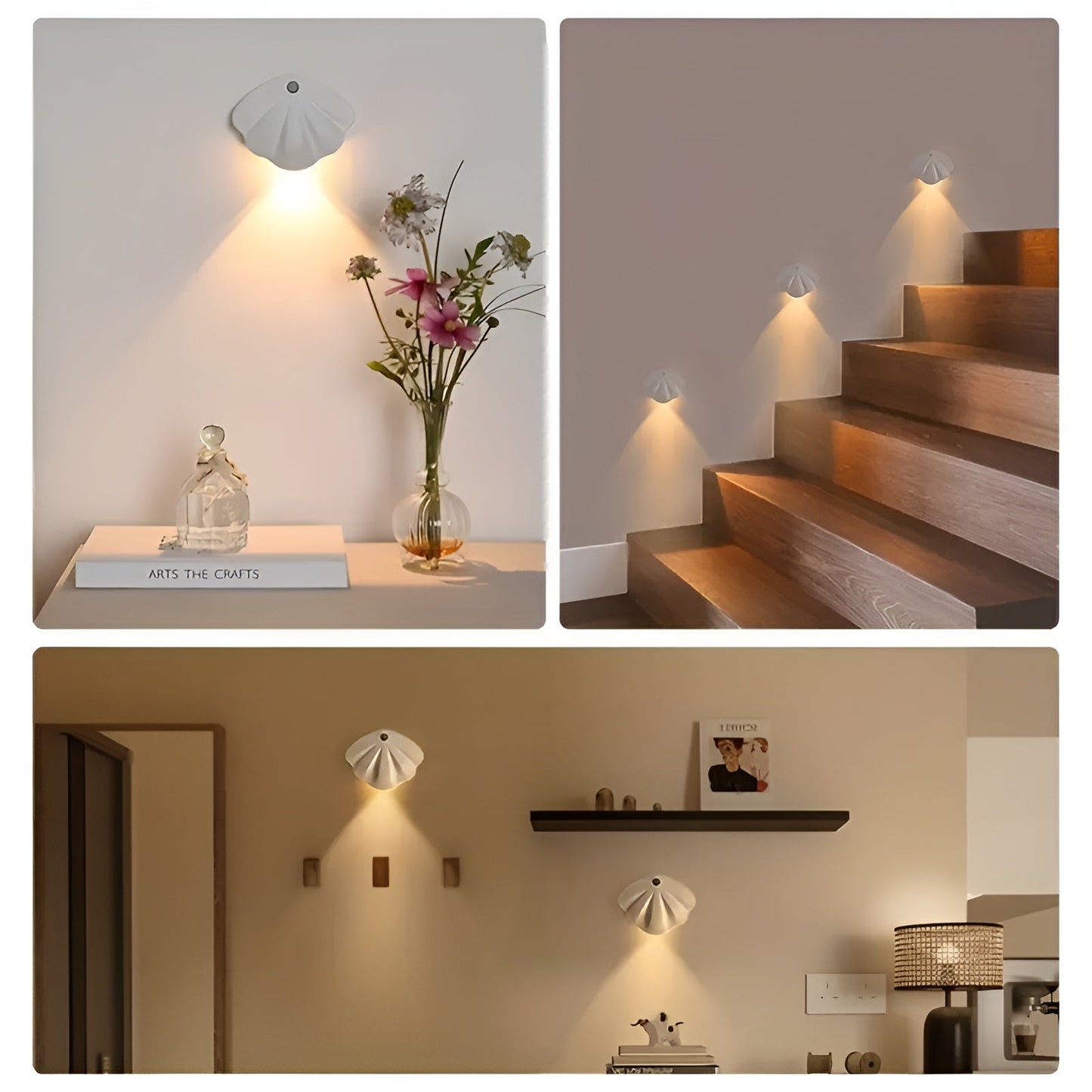 Rörelse sensor LED-lampa – Trådlös & dimbar | USB-uppladdningsbar för trappor & inomhus