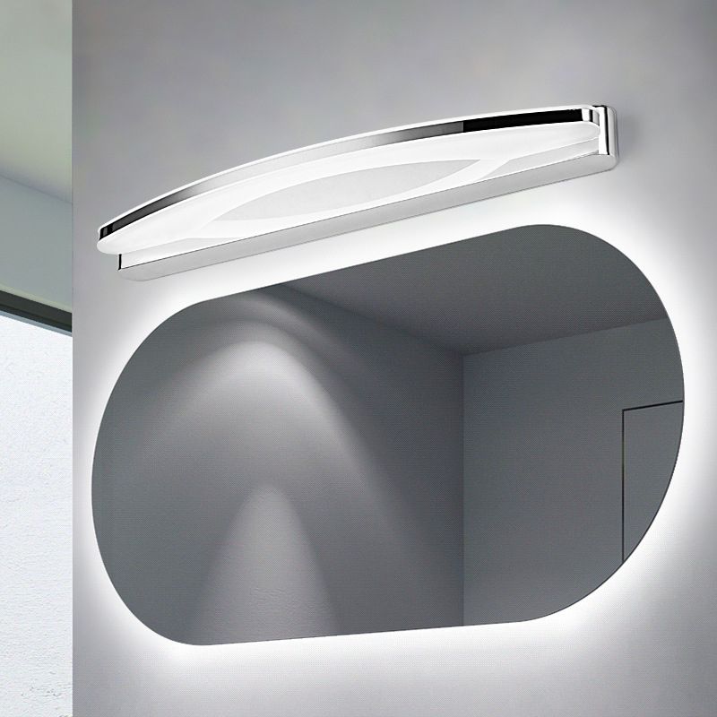 Leigh Modern Minimalistisk Oval LED Vägglampa Krom Sovrum/Badrum Metall Akryl