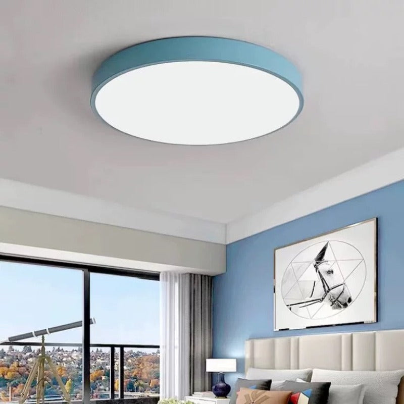 Elysia Modern Rund LED Taklampa Rosa Grå Metall Vardagsrum