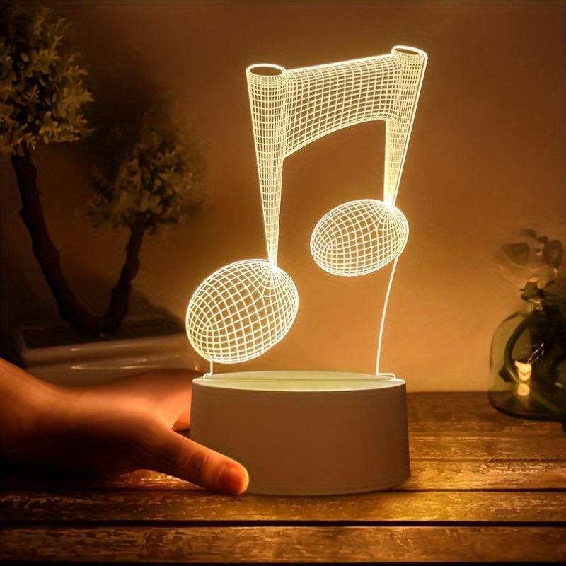 LumiNote - Akryl Musiknot Nattljus, 3D LED Ram, USB-Dreven