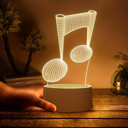 LumiNote - Akryl Musiknot Nattljus, 3D LED Ram, USB-Dreven