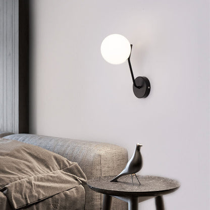 Modern bollformad glasvägglampa