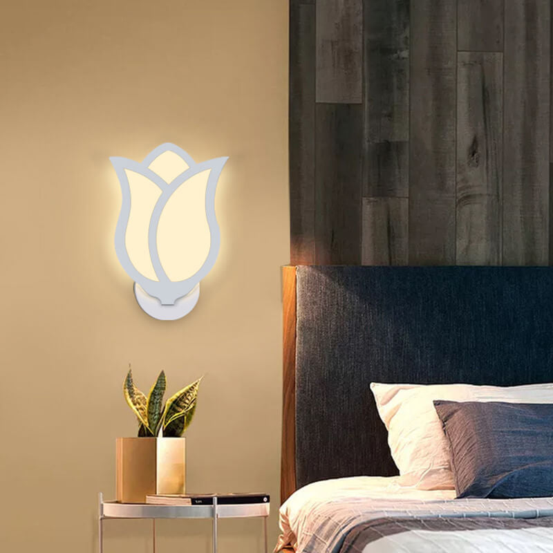 Modern, minimalistisk, kreativ LED-vägglampa i rosdesign