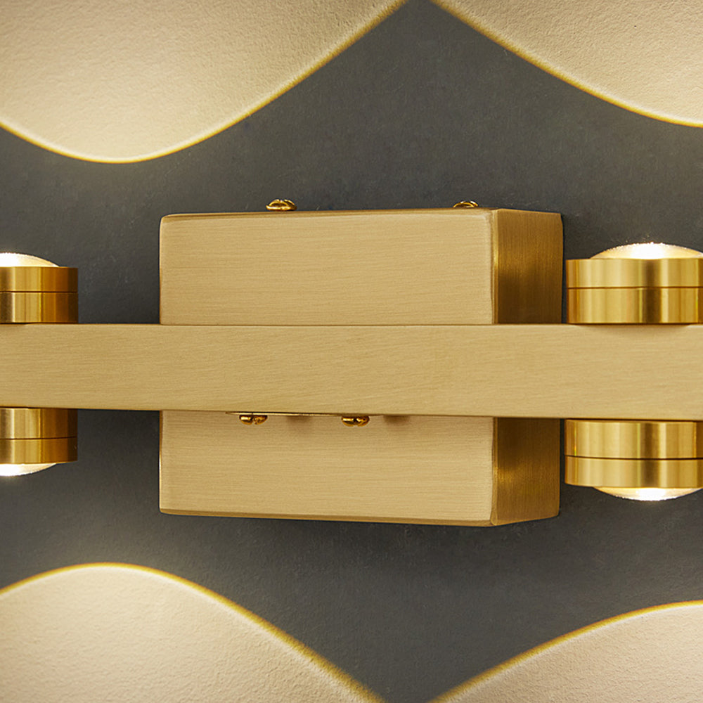 Freja - Modern LED Vägglampa, Svart/Guld, Badrum, Metall