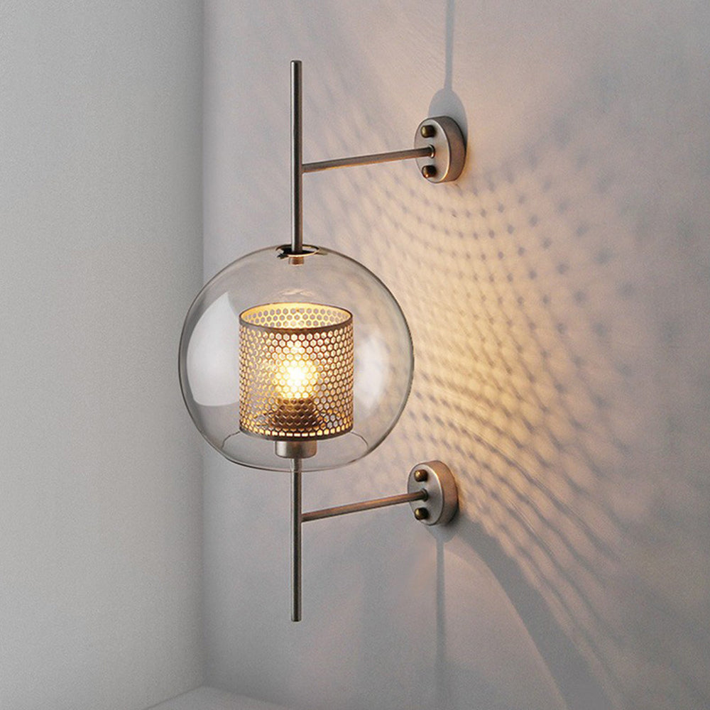 Oneal Industriell LED Vägglampa - Silver/Guld - Inomhus - Metall/Glas