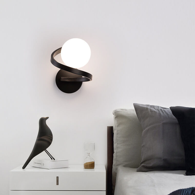 Modern minimalistisk böjd LED-vägglampa med 1 ljus