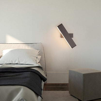 Aqsa Minimalistisk LED Vägglampa - Svart/Guld/Brun, Sovrum, Metall