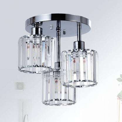 Elegant Modern Crystal Semi-Flush Taklampor