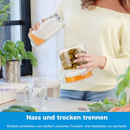 Carvallo - Inlagd gurka och oliv glasbehållare med sil