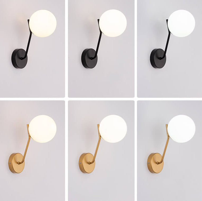 Modern bollformad glasvägglampa