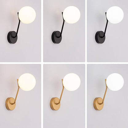 Modern bollformad glasvägglampa