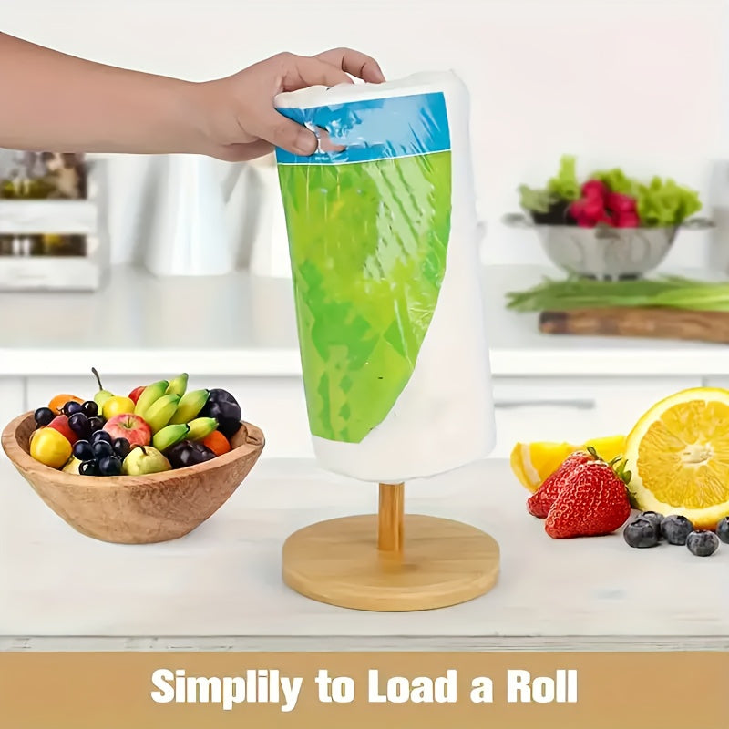 Bamboo Pappershanddukshållare med Naturlig Finish – Stilig och Praktisk för Bänkskivan