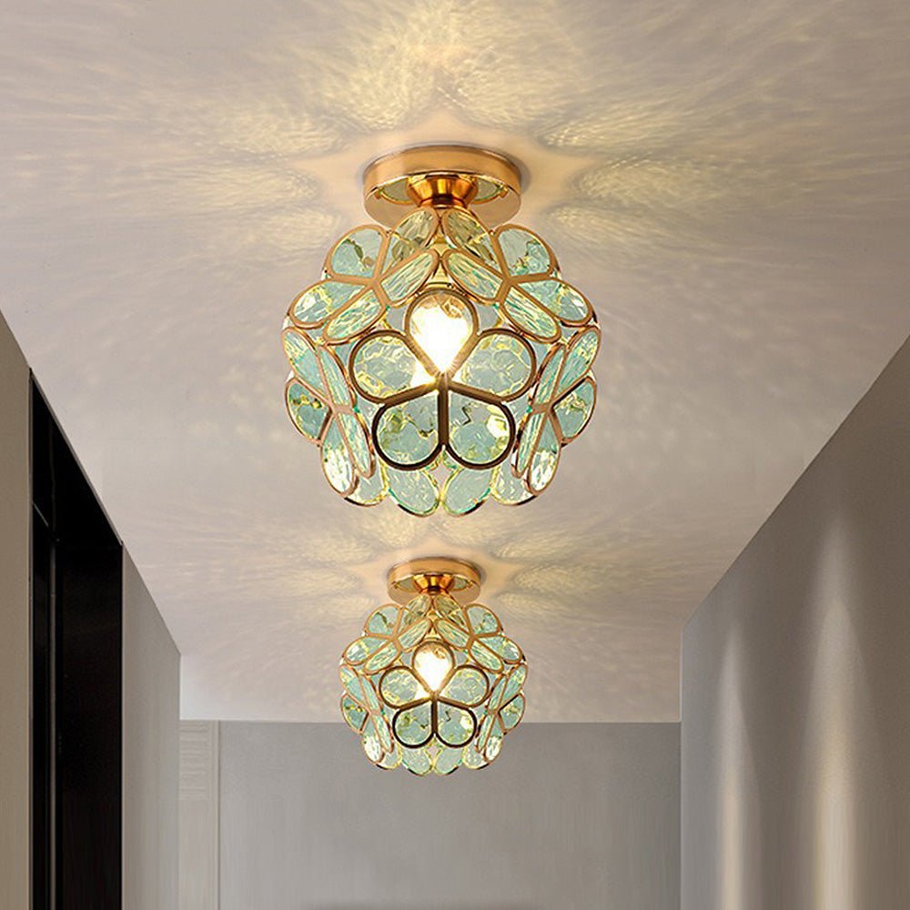 BlossomLight - Elegant Glaskrona med Blomsterdesign