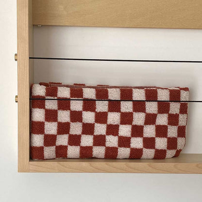 Rutig plaid färgblock bomull badhandduk set